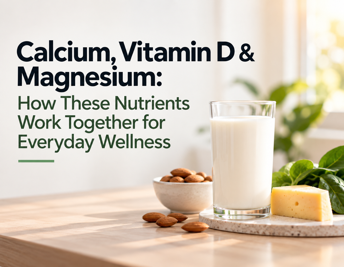 Calcium, Vitamin D & Magnesium: How These Nutrients Work Together for Everyday Wellness