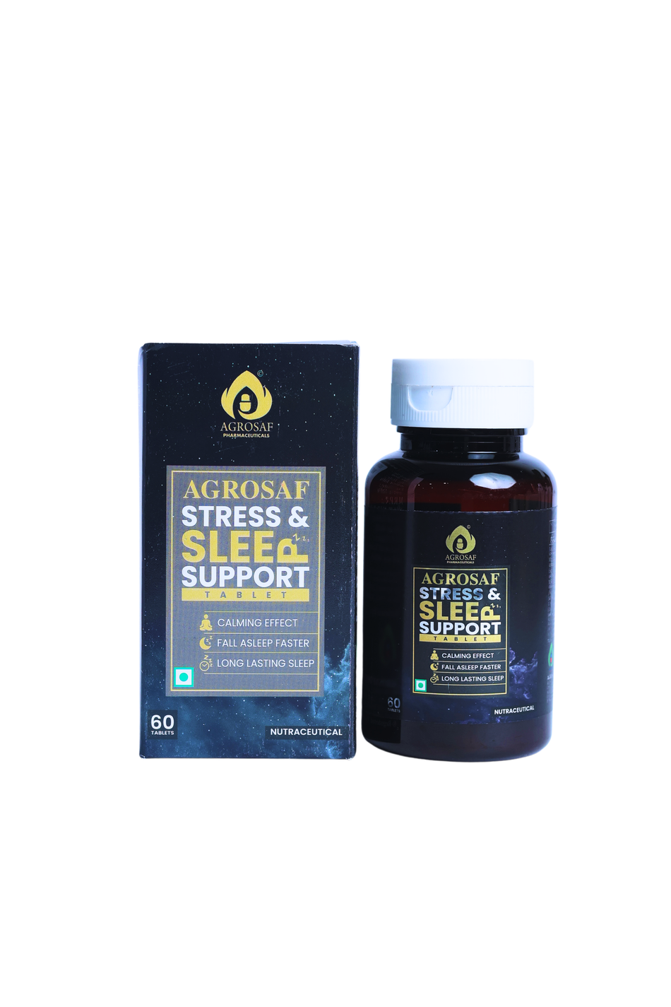 Agrosaf Stress & Sleep Support Tablet | Relaxation & Sleep Wellness