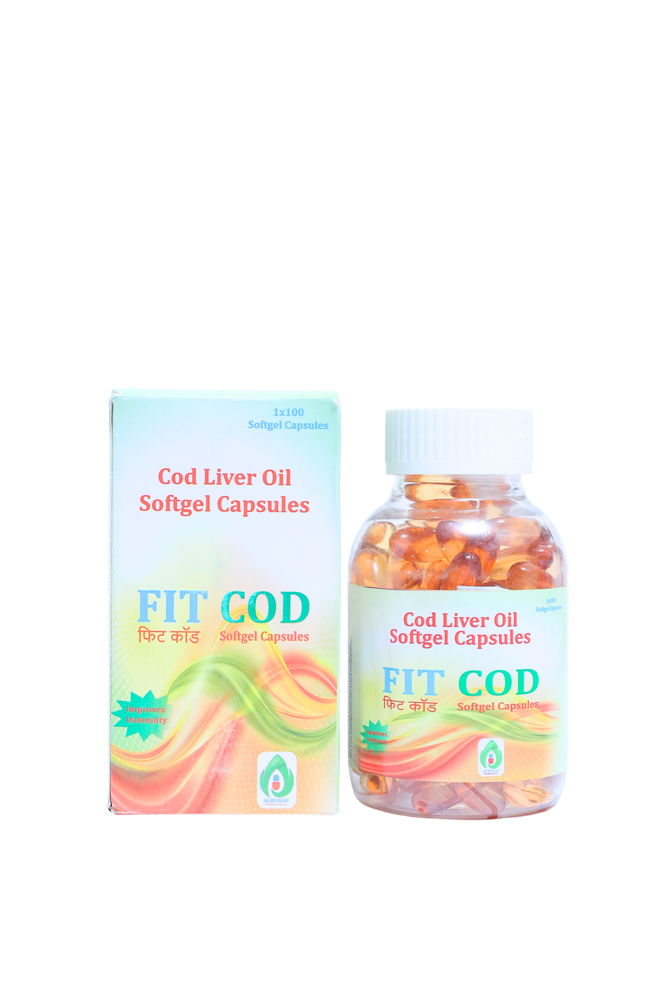 FIT COD Capsules | Cod Liver Oil Supplement with Vitamins A & D | Supports Bone Health, Immunity & Overall Wellness