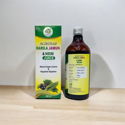 AGROSAF Karela Jamun & Neem Juice 450 ml | Daily Metabolic & Wellness Support