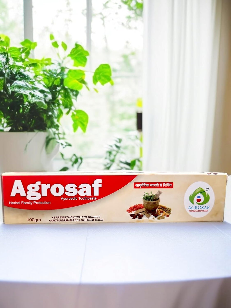 Agrosaf Ayurvedic Toothpaste – Herbal Family Protection (100g)