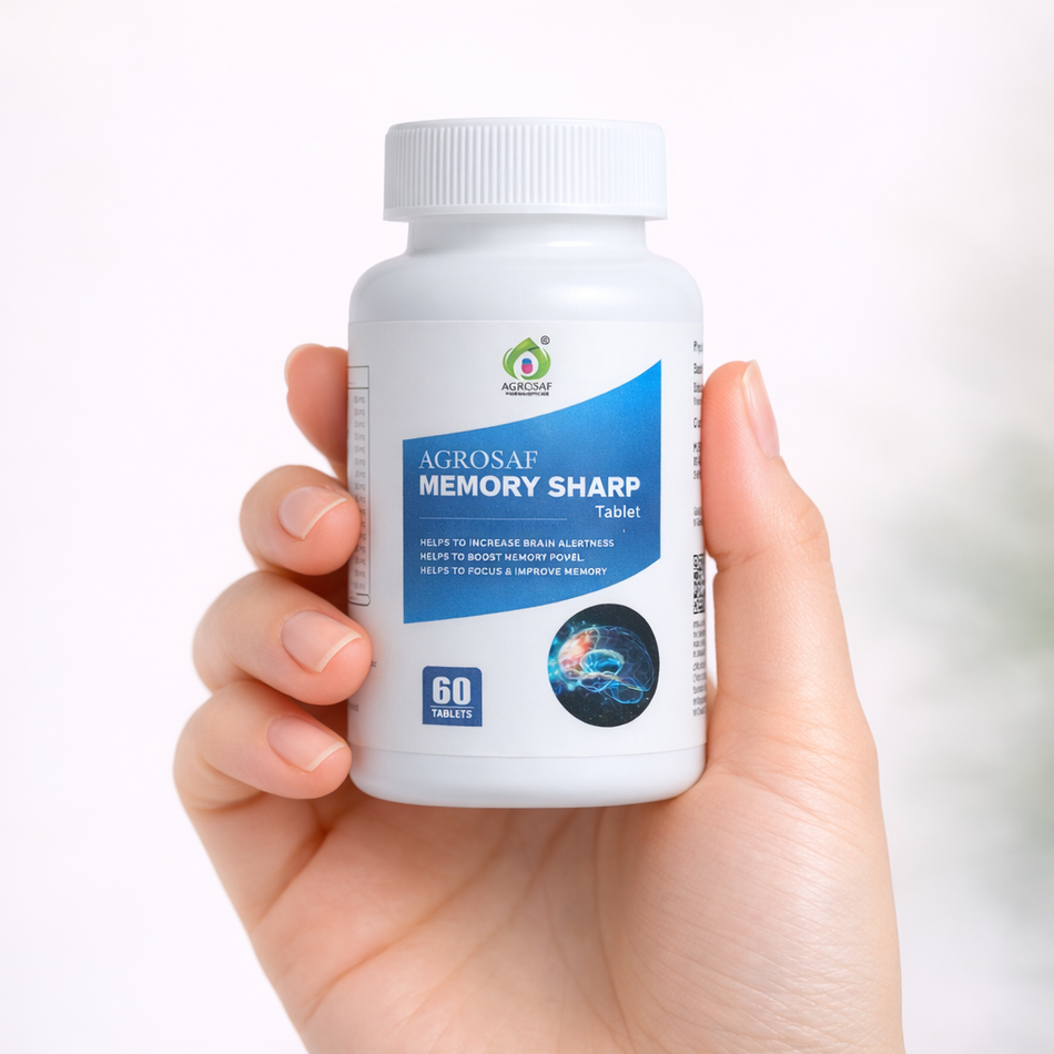 Agrosaf Memory Sharp Tablet – Brain Alertness & Memory Support (60 Tablets)