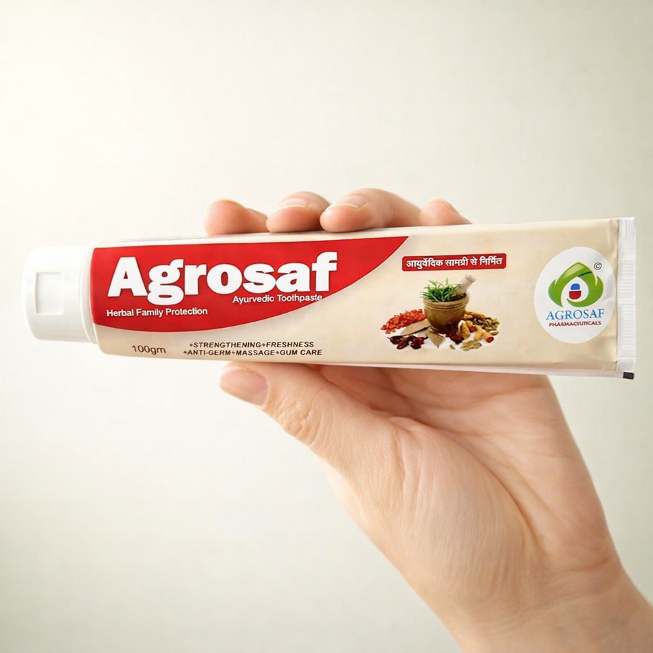 Agrosaf Ayurvedic Toothpaste – Herbal Family Protection (100g)