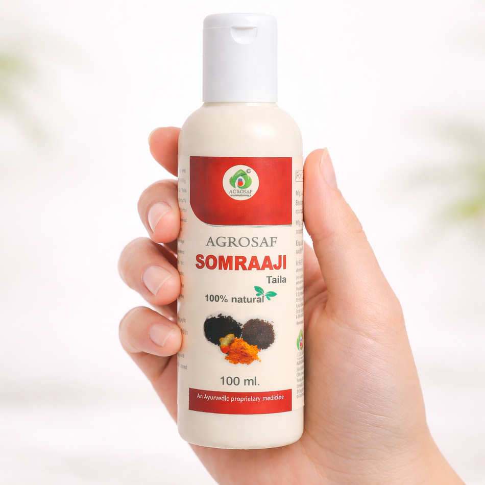 Agrosaf Somraaji Taila – Ayurvedic Oil for Skin & Hair Care (100 ml)