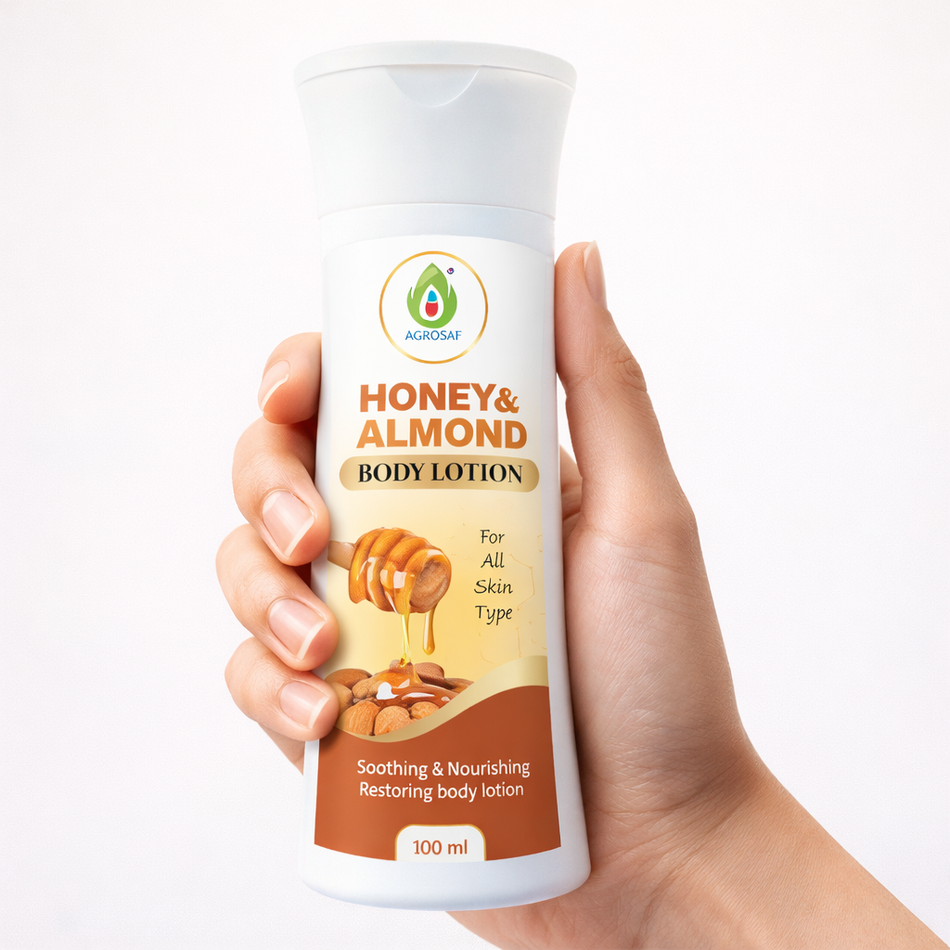 Agrosaf Honey & Almond Body Lotion 100 ml | Deep Moisture & Skin Nourishment