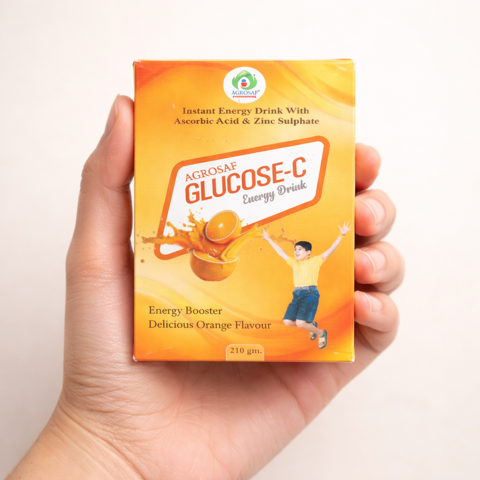 AGROSAF Glucose-C Powder Tangy Orange | Instant Energy & Hydration