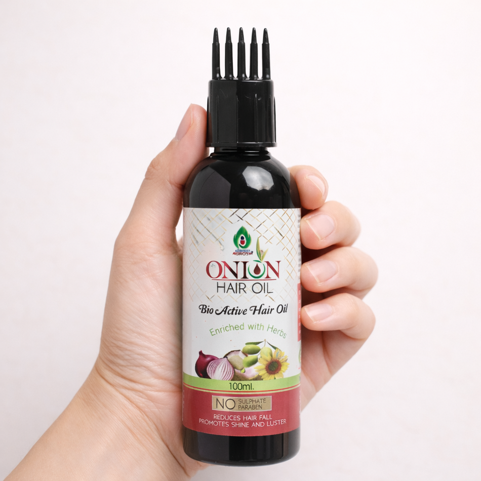 AGROSAF Onion Hair Oil 100 ml | Nourished, Stronger-Looking Hair