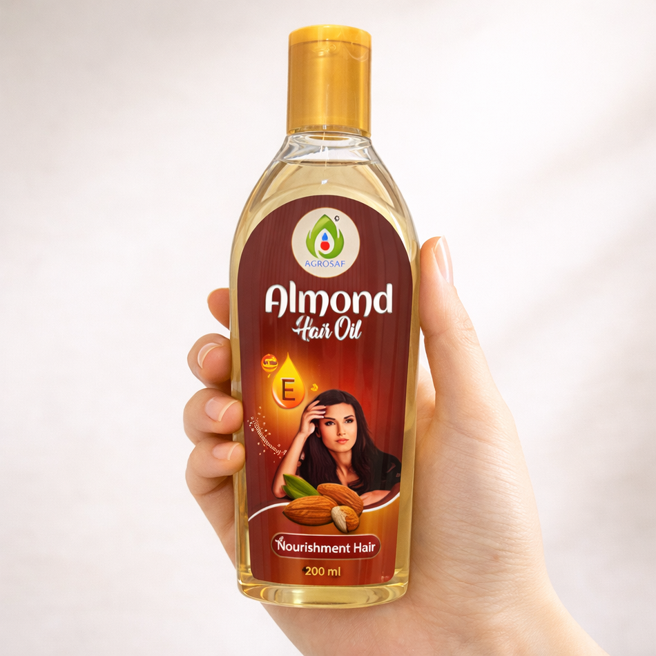 AGROSAF Almond Hair Oil | Deep Nourishment & Hair Strength