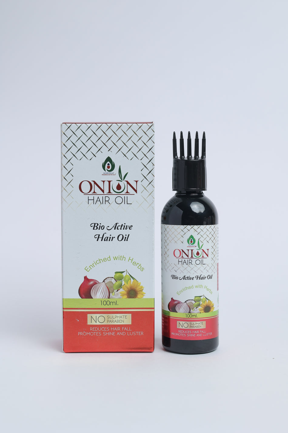 AGROSAF Onion Hair Oil 100 ml | Nourished, Stronger-Looking Hair