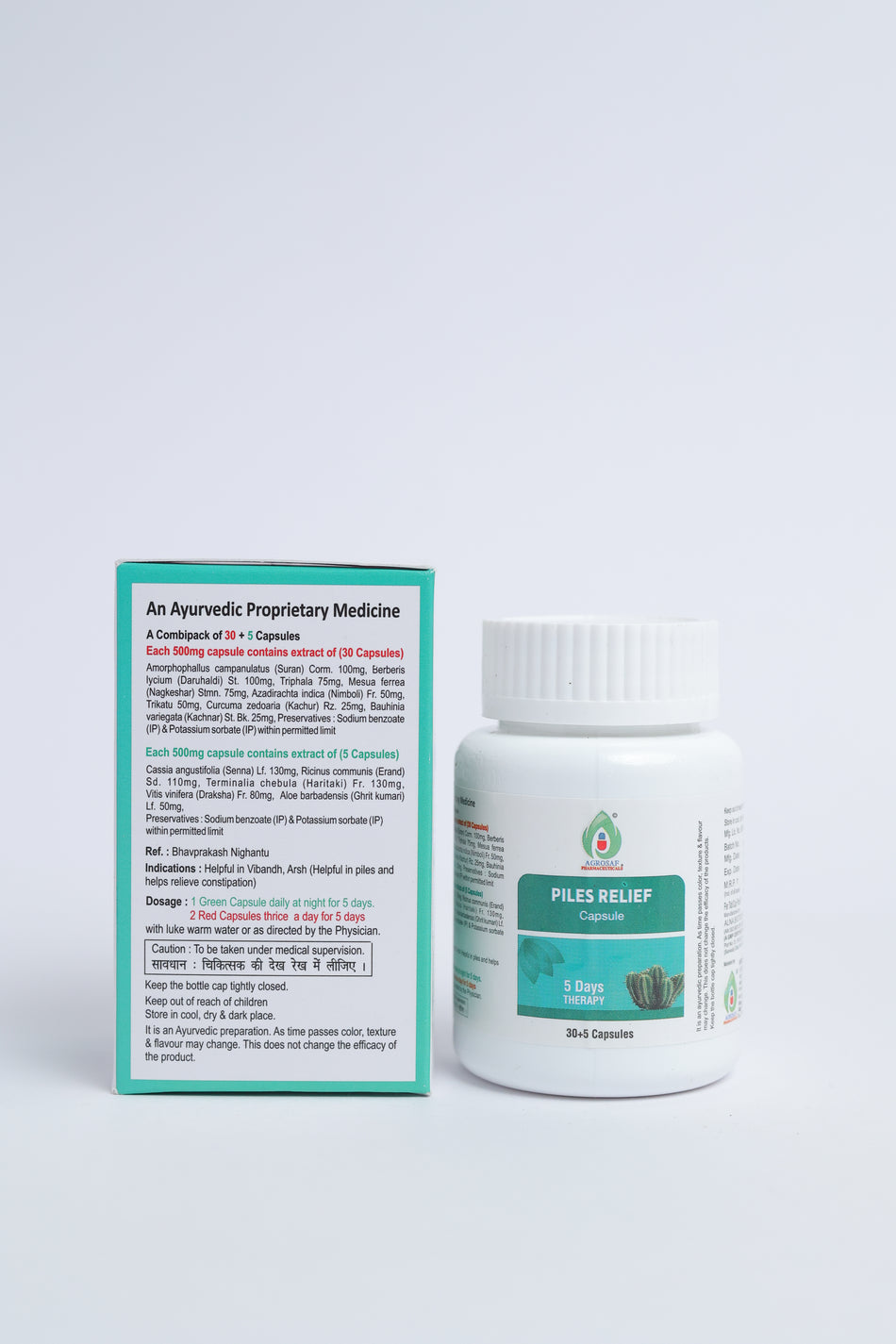 Agrosaf Piles Relief Capsules | Hemorrhoid Comfort & Digestive Support (30 Capsules)