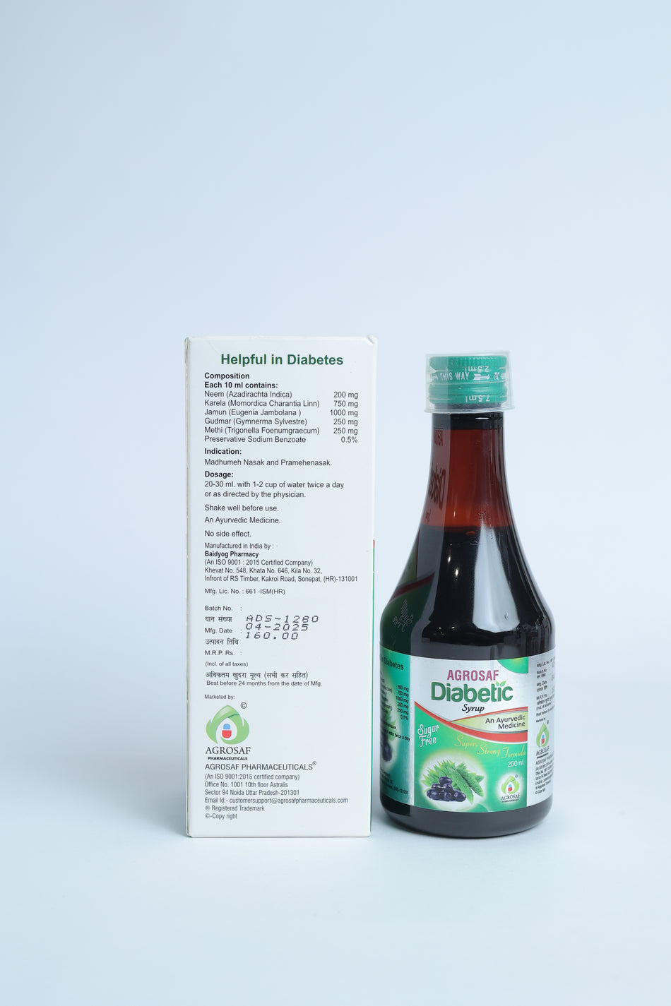Agrosaf Diabetic Syrup | Blood Sugar Balance & Metabolic Support