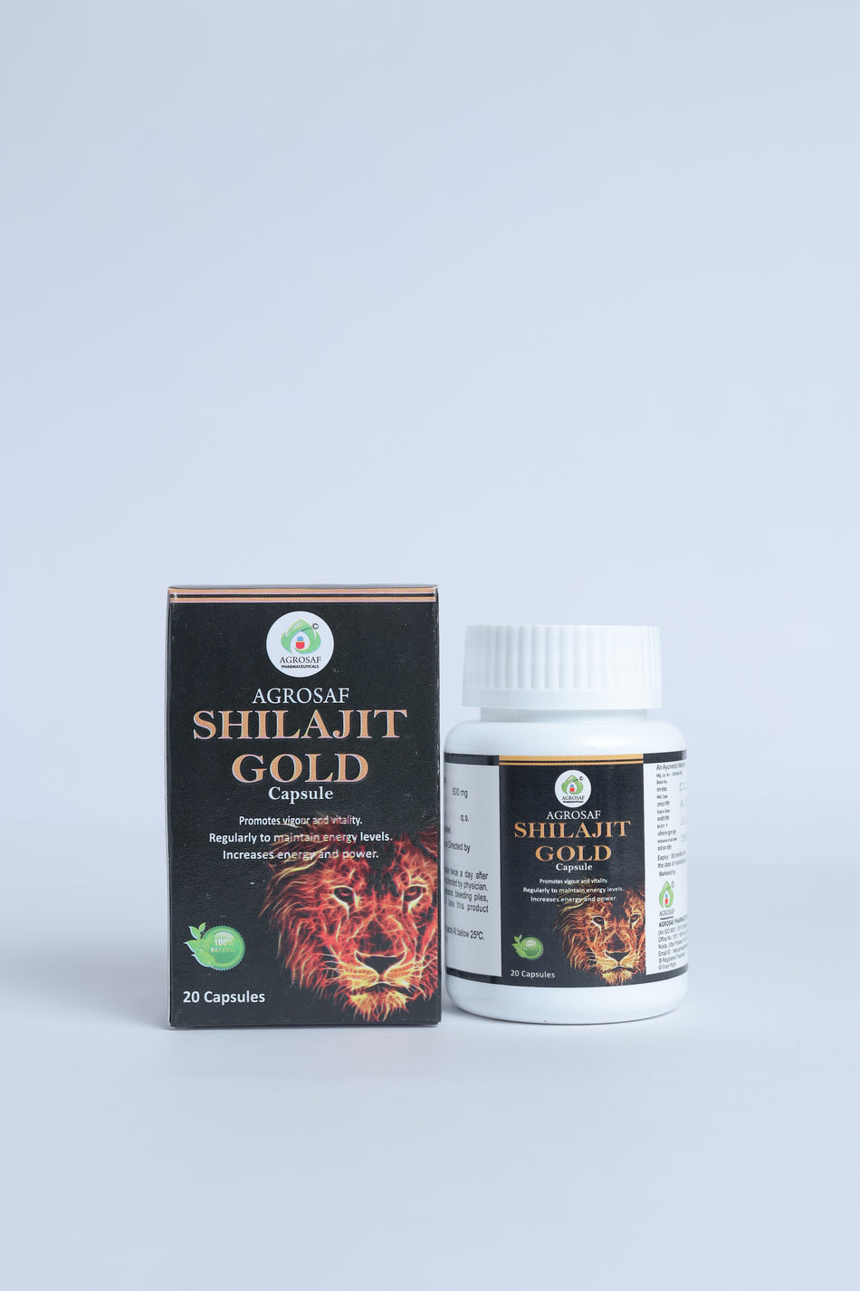 Agrosaf Shilajit Gold Capsules 500 mg | Energy, Immunity & Vitality Support