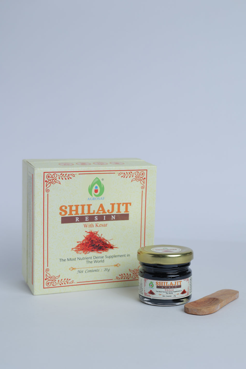 Agrosaf Shilajit Resin with Kesar 20 g | Energy & Daily Vitality Support