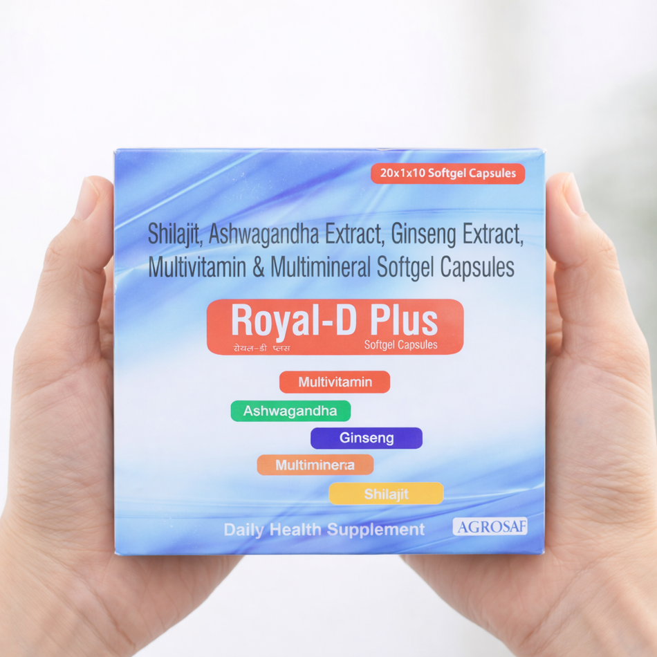 ROYAL D Plus Capsules | Vitamin D3 & Calcium Supplement | Supports Bone Strength, Immunity & Overall Health