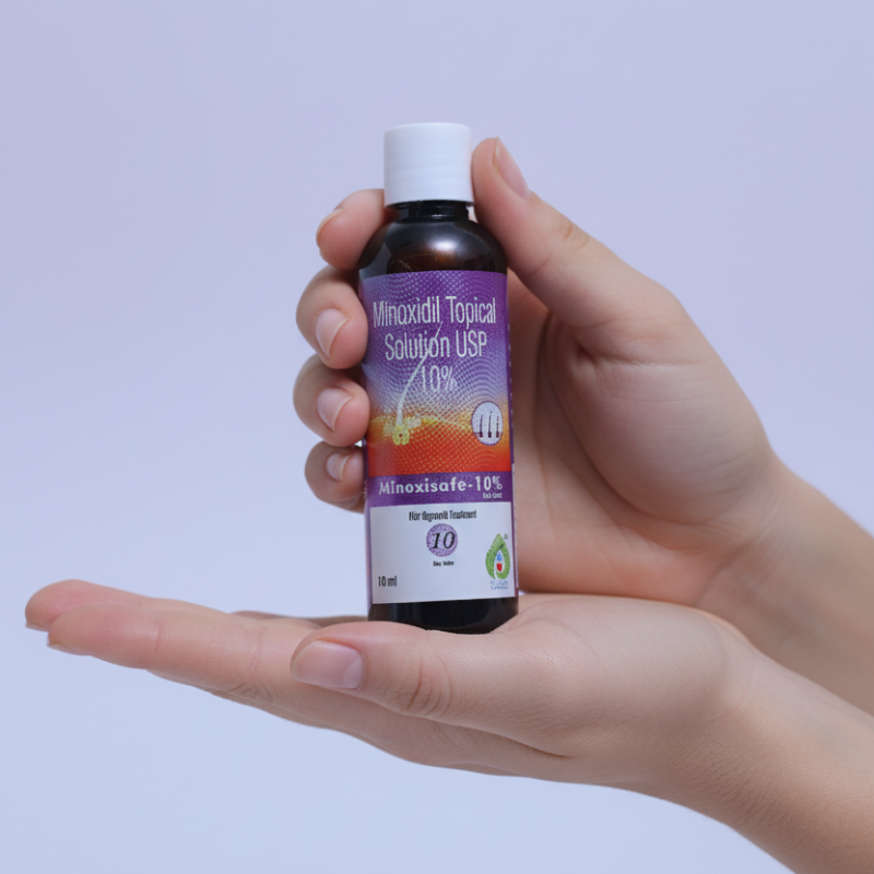 Minoxisafe 10% Minoxidil Topical Solution USP | Hair Regrowth Support