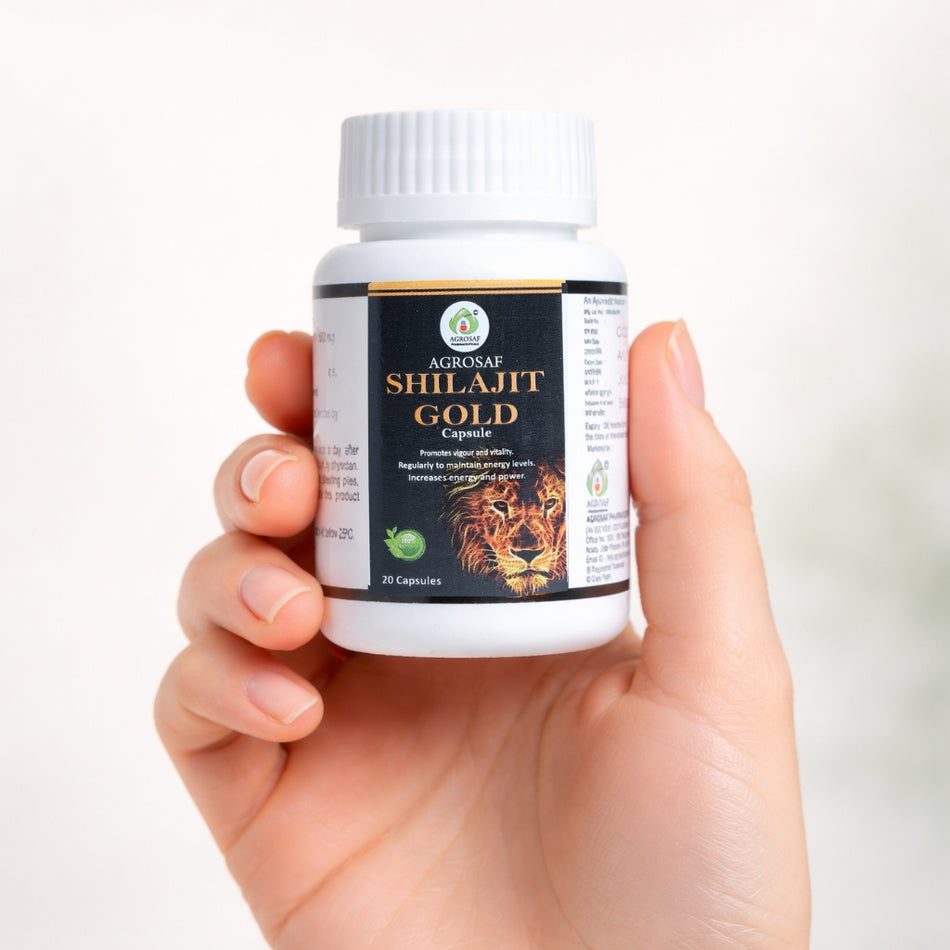 Agrosaf Shilajit Gold Capsules 500 mg | Energy, Immunity & Vitality Support