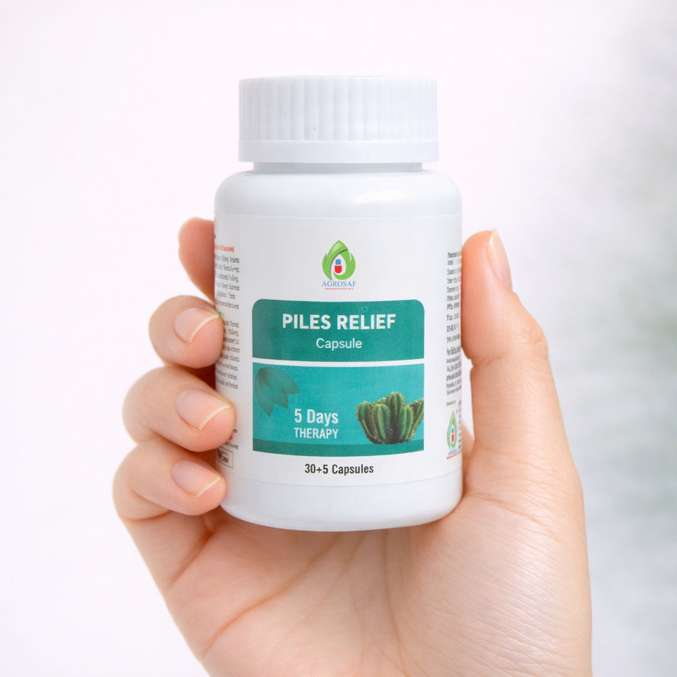 Agrosaf Piles Relief Capsules | Hemorrhoid Comfort & Digestive Support (30 Capsules)