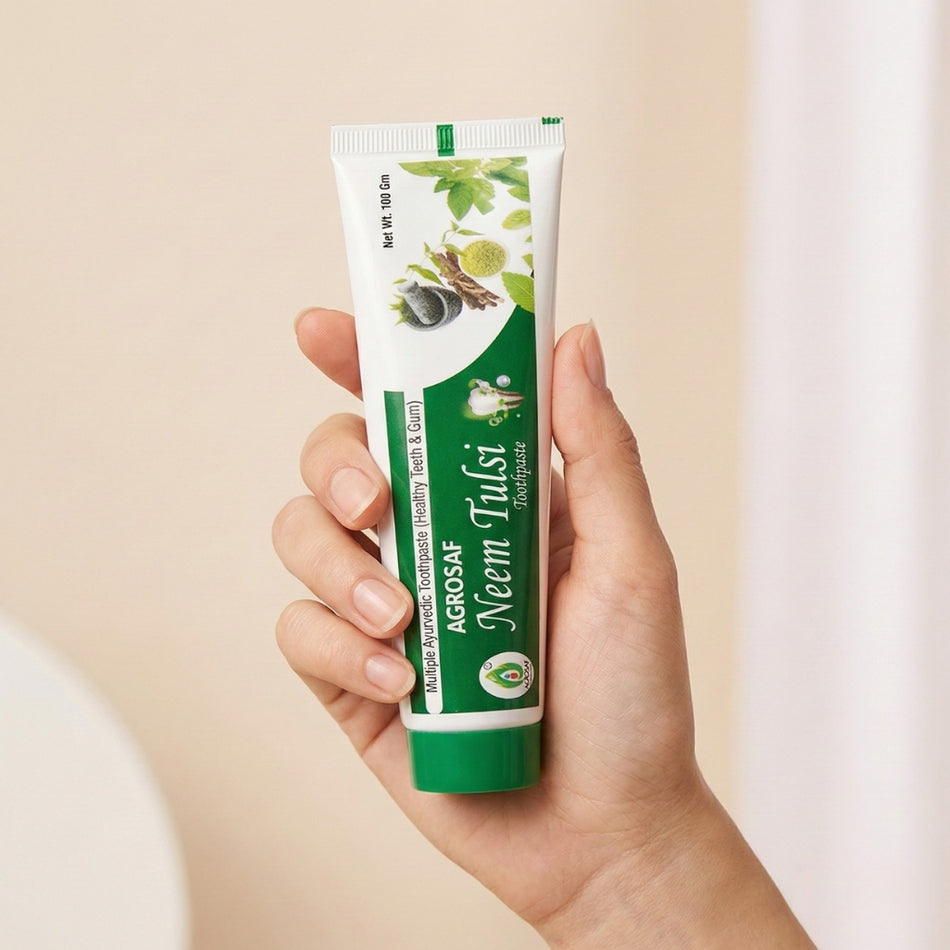 Agrosaf Neem Tulsi Multiple Ayurvedic Toothpaste – Complete Oral Care for Teeth & Gums (100g)