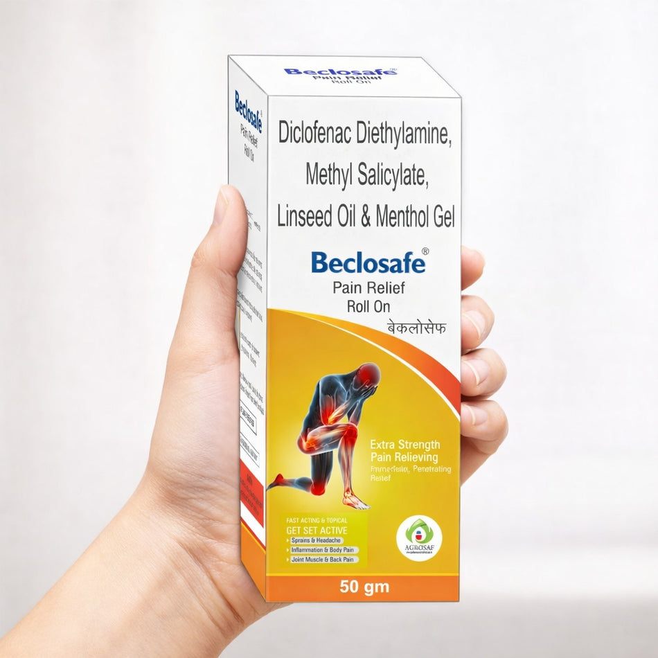 Beclosafe Pain Relief Roll On 60 g | Fast Muscle & Joint Comfort