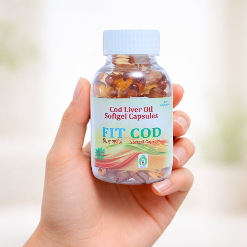 FIT COD Capsules | Cod Liver Oil Supplement with Vitamins A & D | Supports Bone Health, Immunity & Overall Wellness